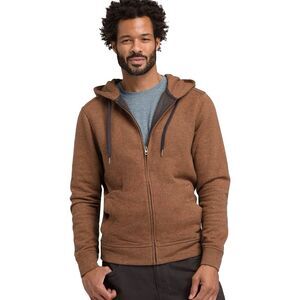 prAna Men’s Hoodie Outlyer Full Zip Hood Medium Hemp Blend Fleece Lined Outdoors